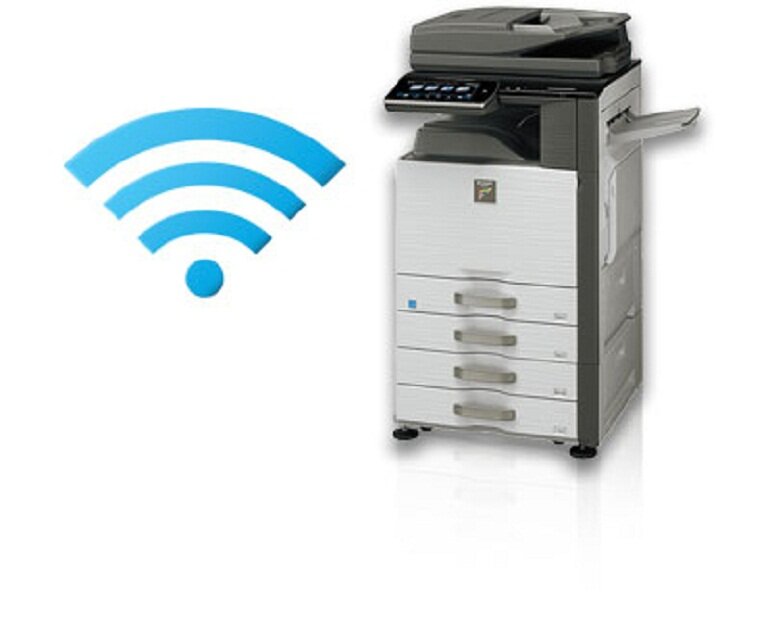 Kết nối không dây của máy photocopy văn phòng 