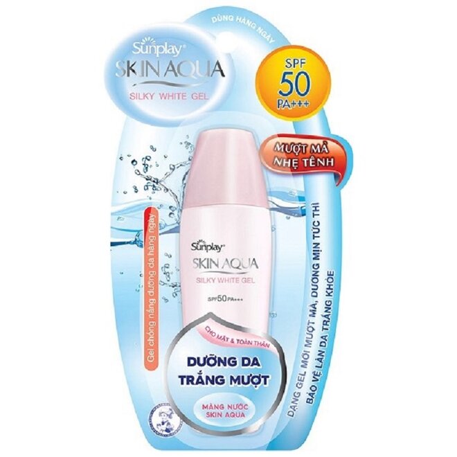 Kem chống nắng Sunplay Skin Aqua Silky White Gel SPF50, PA+++