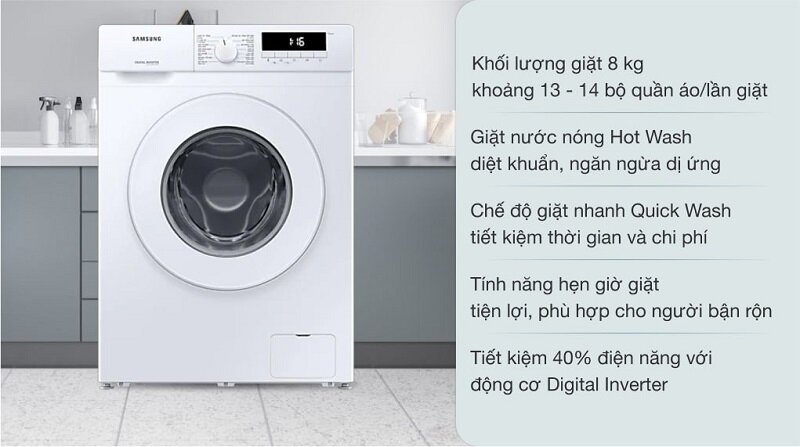 Máy giặt Samsung 8kg WW80T3020WW/SV