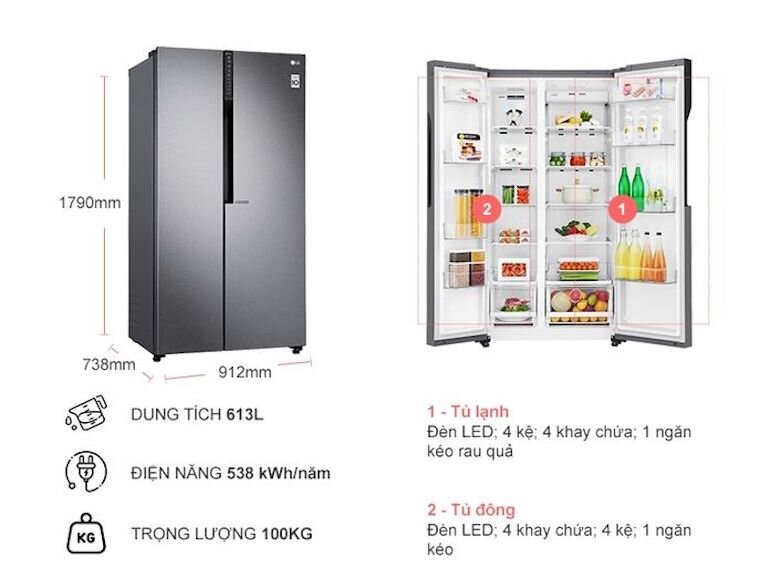 Tủ lạnh Side-by-Side GR-B247JDS