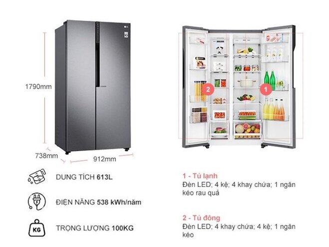 Tủ lạnh Side-by-Side GR-B247JDS