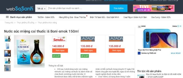 Giá boni-smok 150ml bao nhiêu tiền ?