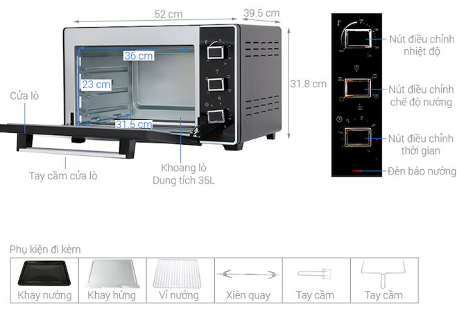 Lò nướng Sanaky VH3599S2D 35 lít