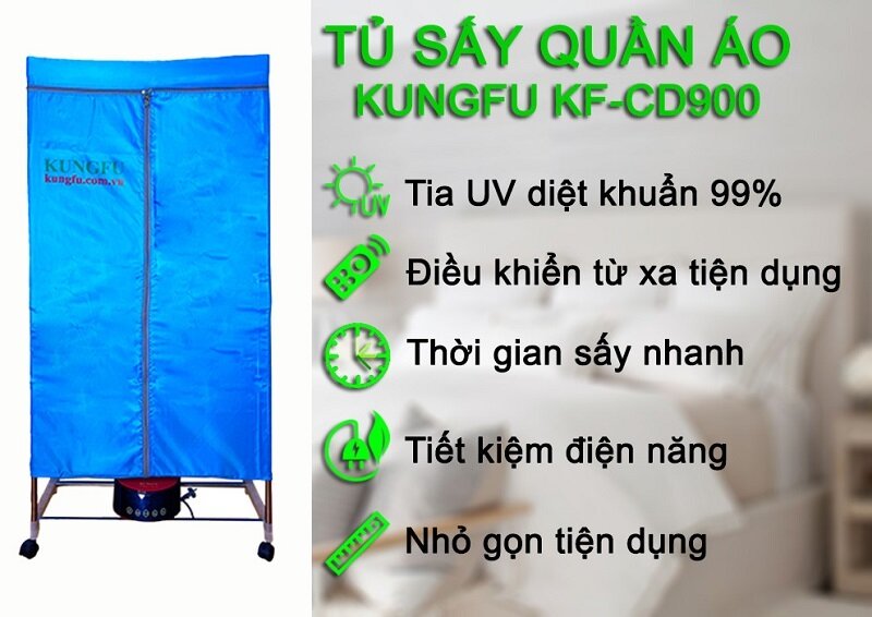 Top 4 tủ sấy quần áo Kungfu chất lượng tốt giá rẻ dưới 2,5 triệu đồng