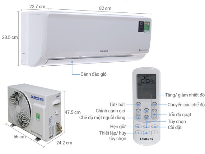 Điều hòa Samsung inverter 9000 btu ar10mvfhgwknsv