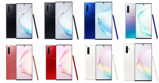 màu sắc của Samsung Galaxy Note 10