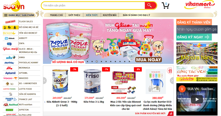 Sữa bột chính hãng mua online ở web nào là tốt nhất?