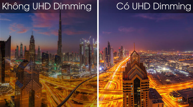 Công nghệ UHD Dimming và công nghệ UHD Engine giúp hình ảnh hiển thị được nâng tầm