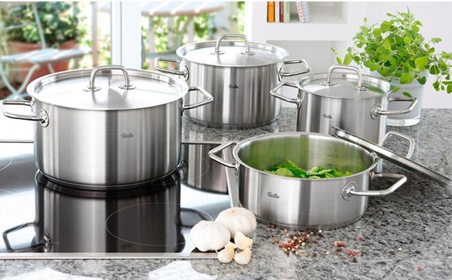 Bộ nồi Fissler Berlin 4 món hỗ trợ đắc thực việc nấu nướng lại bền đẹp, tạo hứng thú khi vào bếp