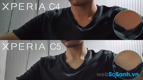 So sánh hình ảnh chụp từ camera trước của điện thoại Sony Xperia C5 Ultra và điện thoại Xperia 