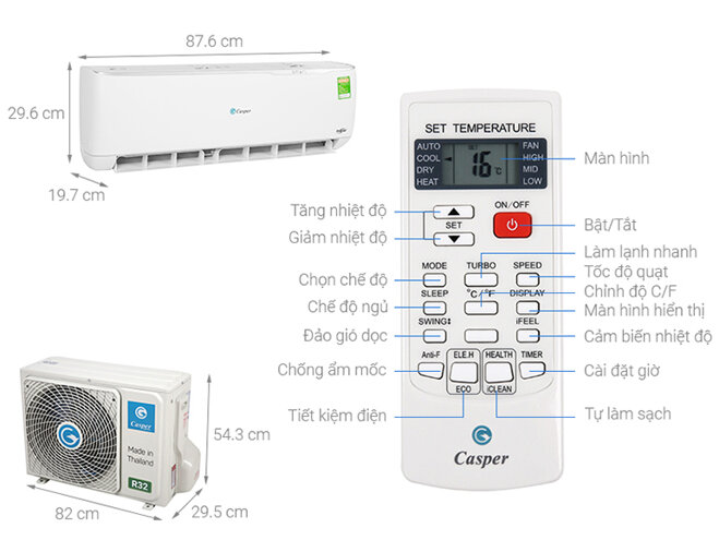 điều hòa casper 9000 1 chiều inverter