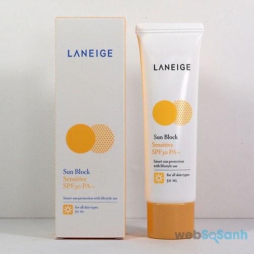 Laneige Sun Block Sensitive SPF30 PA++ Kem chống nắng Laneige Sun Block Sensitive SPF30 PA++