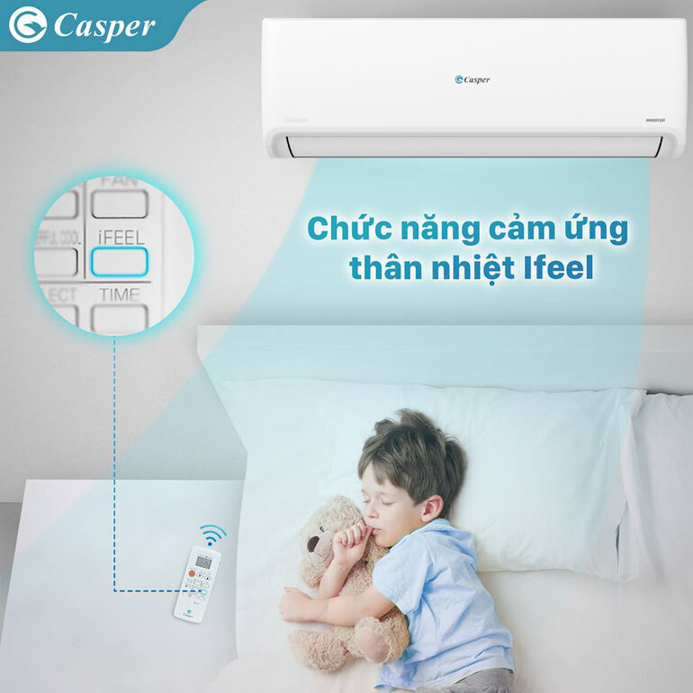 Điều hòa Casper 12000 BTU 1 chiều Inverter GC-12IS33 có thiết kế chắc chắn và đẹp mắt