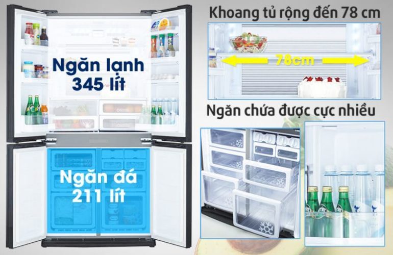 Kích thước tủ lạnh sharp sj-fx630v-st bao nhiêu ?