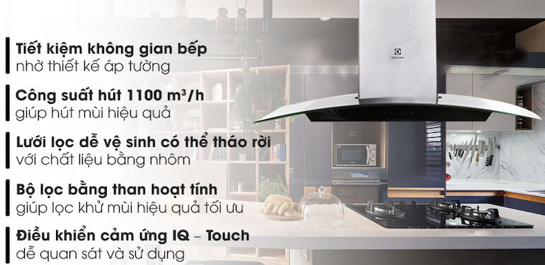 Máy hút mùi Electrolux efc936gar có lưới lọc bằng chất liệu nhôm 5 lớp bền bỉ có thể tháo rời để vệ sinh dễ dàng.