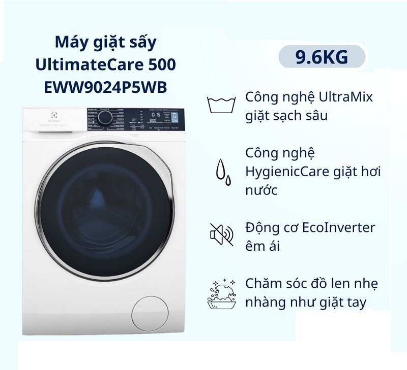 Máy giặt có sấy khô Electrolux UltimateCare 500 EWW9024P5WB