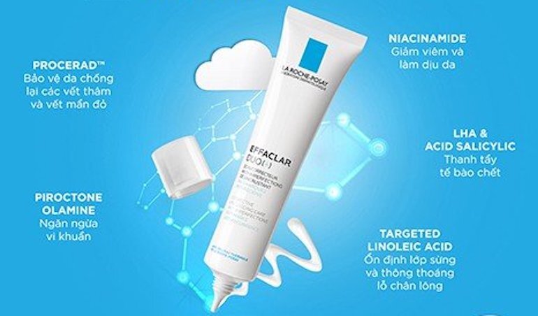 Đánh giá thành phần có trong kem trị mụn La roche-posay effaclar duo