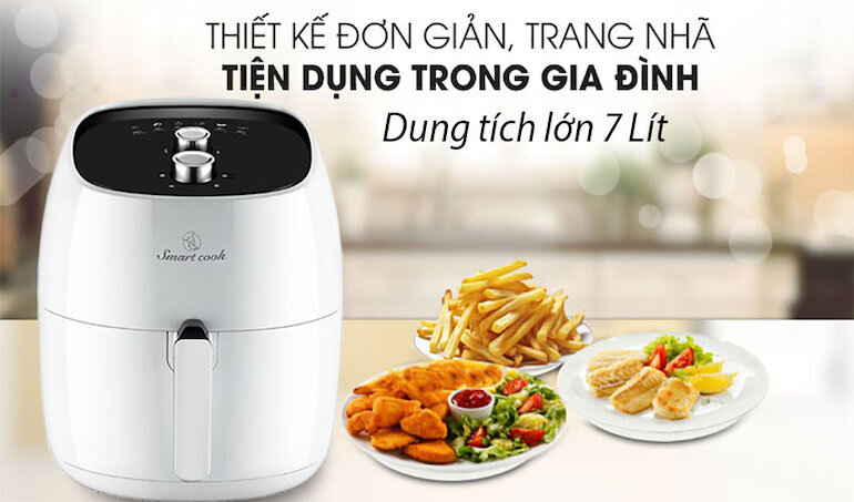 Smartcook AFS-3941 sở hữu kiểu dáng nhỏ gọn, thiết kế bắt mắt cùng màu sắc trang nhã.