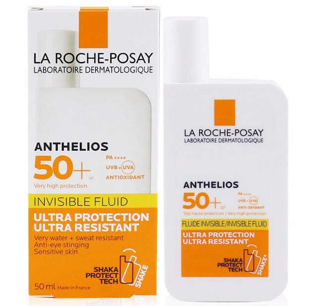 Kem chống nắng dạng sữa lỏng nhẹ La Roche-Posay Anthelios Invisible Fluid SPF50+.