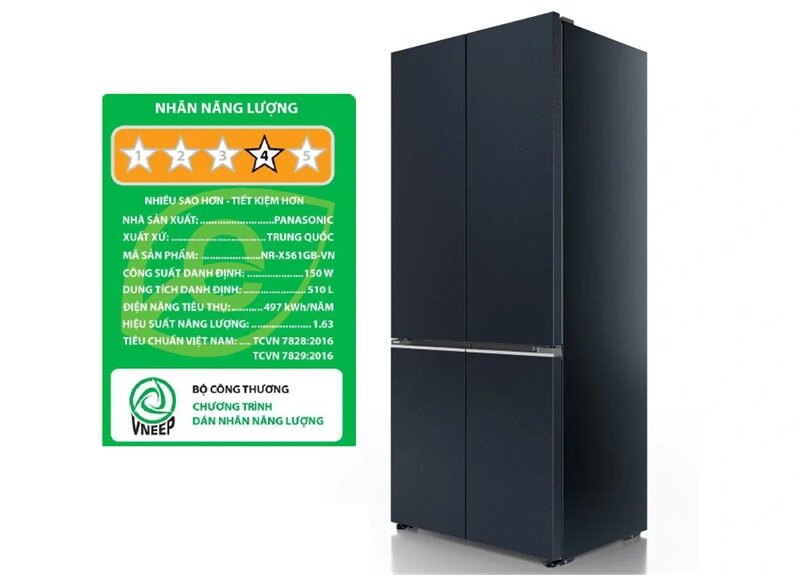 Panasonic NR-X561GB(VN) hạ giá rẻ bất ngờ, tủ lạnh 4 cánh làm đá tự động, ngăn đông mềm