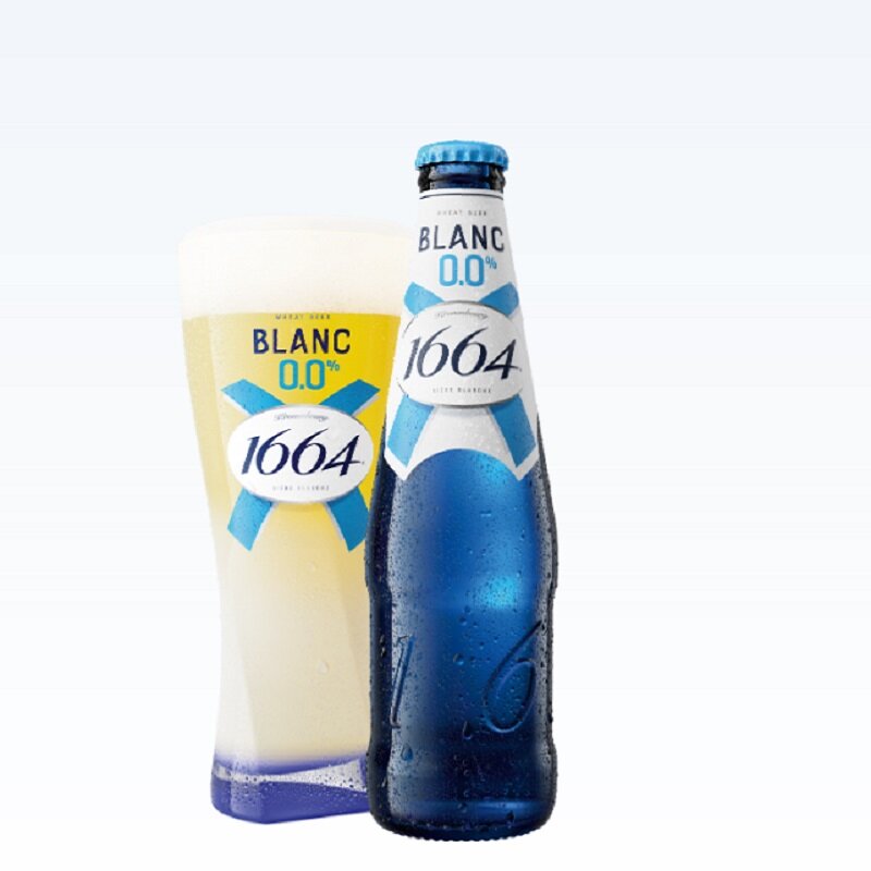 Bia 1664 Blanc 0.0% có thiết kế sang trọng, đậm chất Pháp