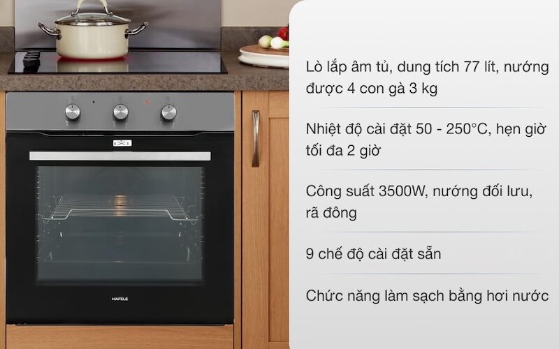 Lò nướng âm tủ Hafele HO-K60C 535.62.591 nấu nướng trở nên dễ dàng