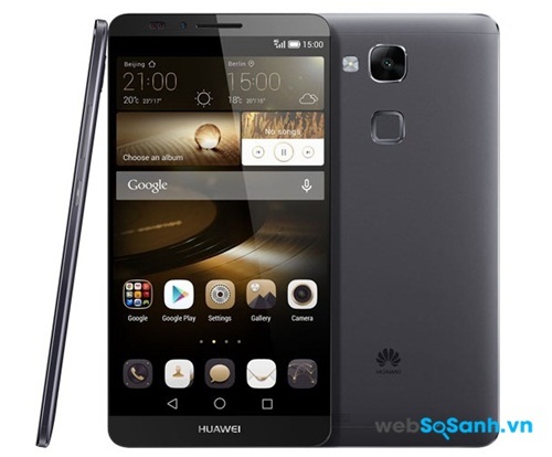 Huawei Ascend Mate 7 có thiết kế gọn gàng với màn hình lớn 6 inch