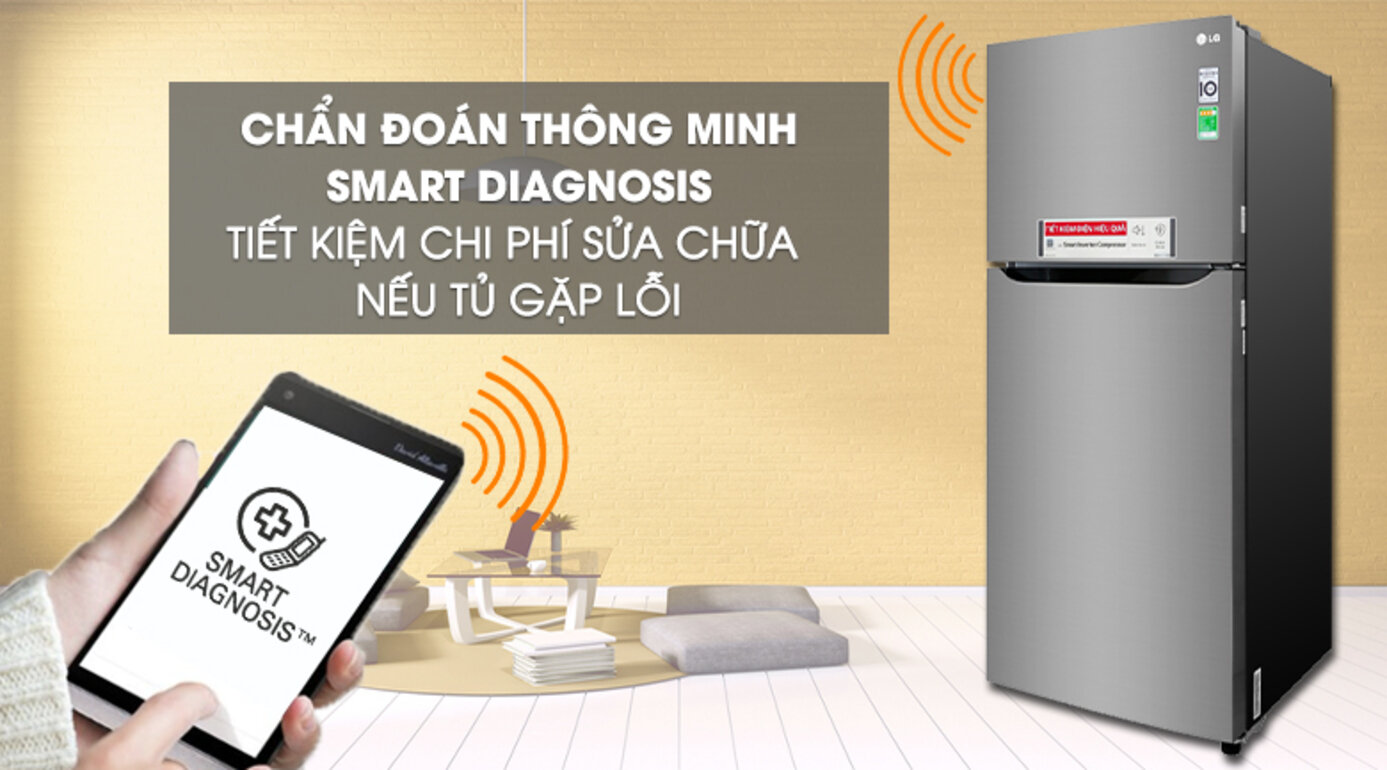 Tủ lạnh LG inverter 393 lít GN-M422PS với thiết kế độc đáo của công nghệ smart diagnosis