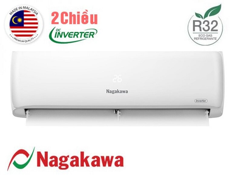 Điều hòa Nagakawa 9000BTU 2 chiều Inverter NIS-A09R2H08 Gas R32
