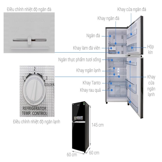 Tủ lạnh Panasonic 2 cánh NR-BL267VSV1