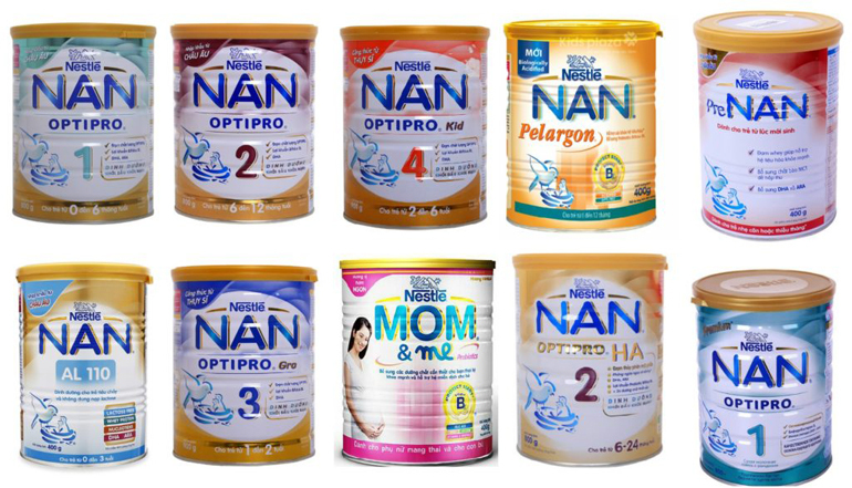 Sữa công thức NAN có nhiều loại 