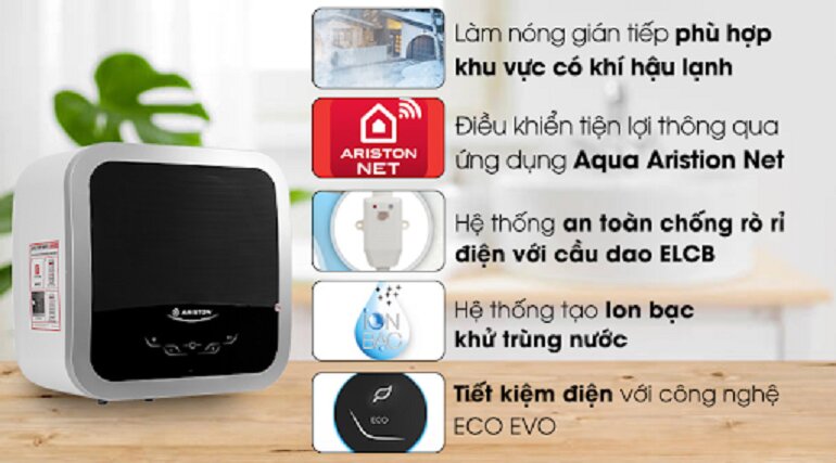 5 công nghệ của bình nóng lạnh Ariston Andris2 top wifi 15l