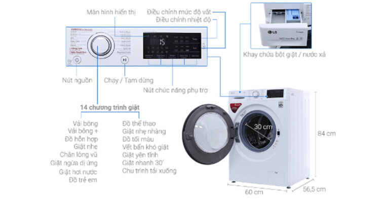 Máy giặt cửa ngang LG FC1408S4W2