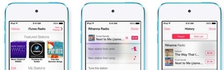 Danh sách tính năng iOS 7 trên từng loại thiết bị itunes radio