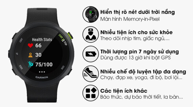 đồng hồ thông minh garmin forerunner 45