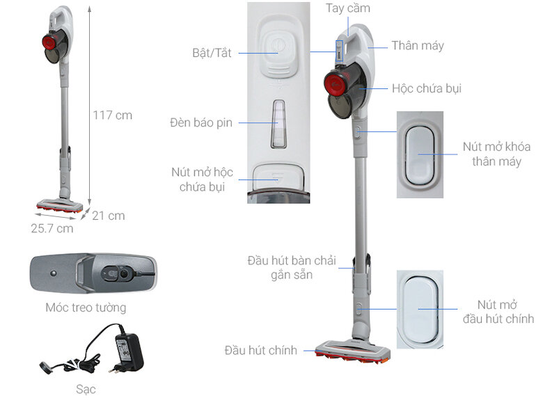 Máy hút bụi Philips FC6723 cho thời gian hoạt động trong thời gian khá dài