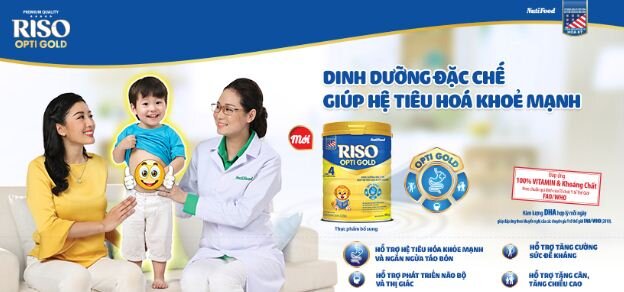 Sữa Riso Opti Gold - Giải pháp mới hỗ trợ hệ tiêu hóa của bé khỏe mạnh, hấp thu tốt tạo đà tăng trưởng cân nặng chiều cao và trí não tốt hơn