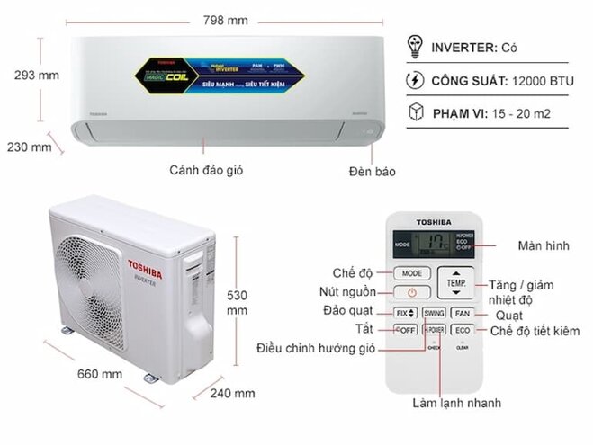 Toshiba RAS-H13C3KCVG-V sở hữu nhiều ưu điểm nổi bật vượt trội