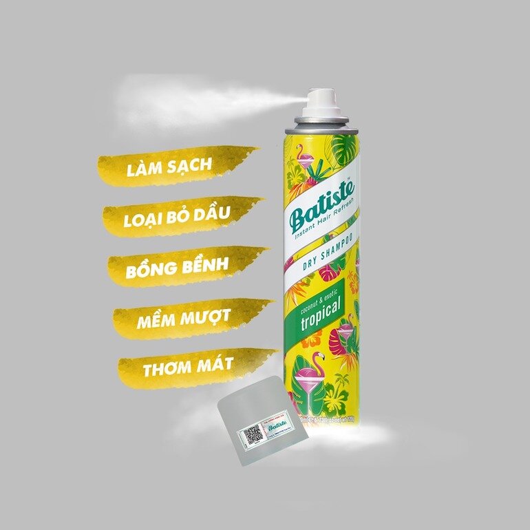 Dầu gội khô Batiste Dry Shampoo Tropical