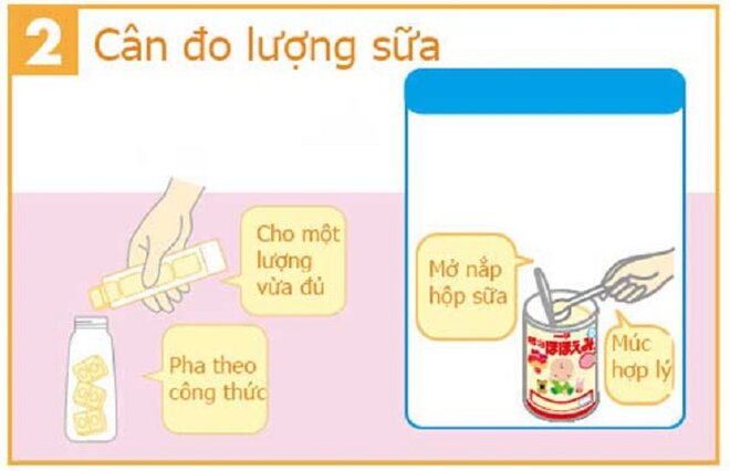 Pha sữa đúng theo hướng dẫn của nhà sản xuất