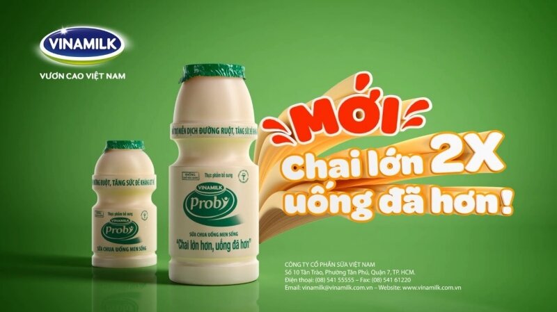 Sữa chua uống Probi Vinamilk có đường chai 400ml.