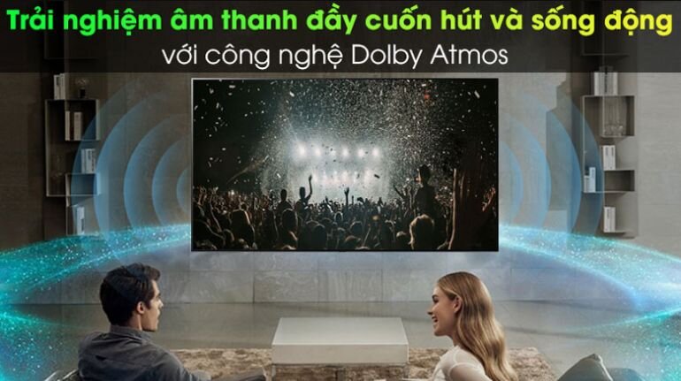 Công nghệ Dolby Atmos cho âm thanh trên Smart Tivi LG 4K 65 inch 65SM9000PTA NanoCell sống động