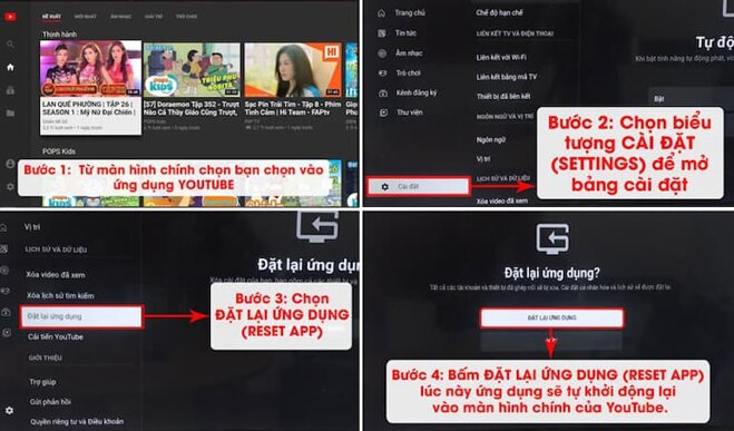 Cách Reset lại ứng dụng Youtube