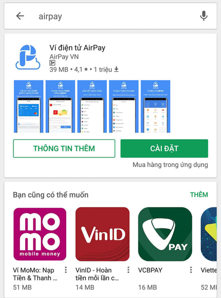 cách cài đặt airpay