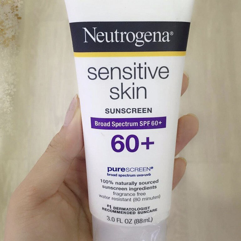  Kem chống nắng Neutrogena Sensitive Skin SPF 60 chống nắng vượt trội không gây bết dính, phù hợp nhất đối với làn da nhạy cảm