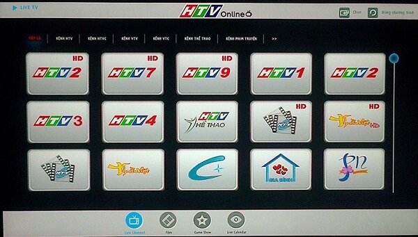 ứng dụng htv xem bóng đá online trên tivi