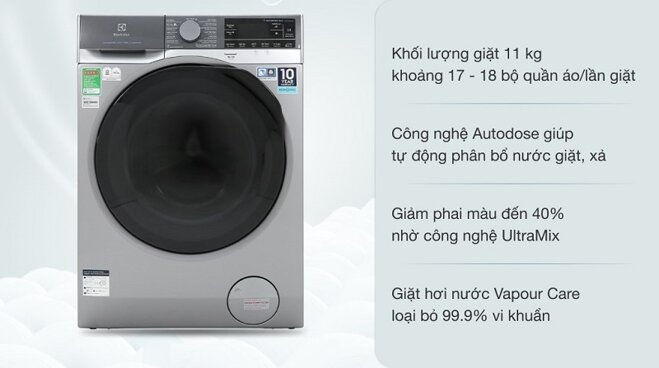 Máy giặt lồng ngang Electrolux 11kg