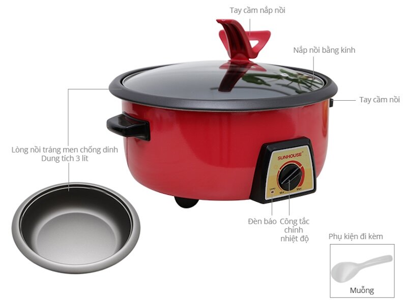 Nồi lẩu điện Sunhouse SHD4520 (Nguồn: Điện máy xanh)