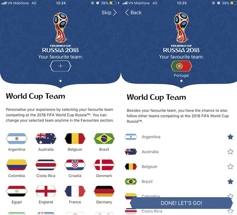 Cài đặt lịch thi đấu World Cup 2018 trên điện thoại iPhone