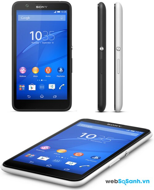 Điện thoại Xperia E4 có thiết kế mặt lưng cong và các canh tròn